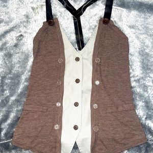 Button up vest top